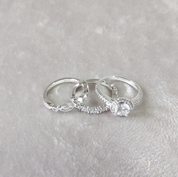 💎NEW💎3 PC S925 SIMULATED DIAMOND RING SET - Picture 6 of 10